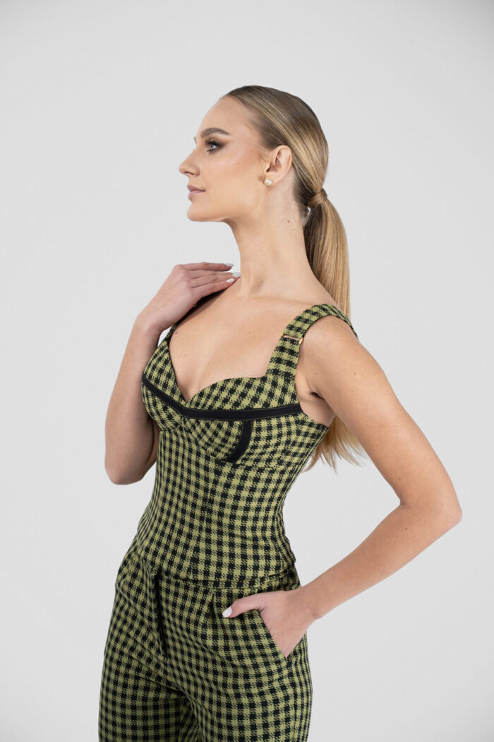 Corset Green Print cu bretele - imagine 6