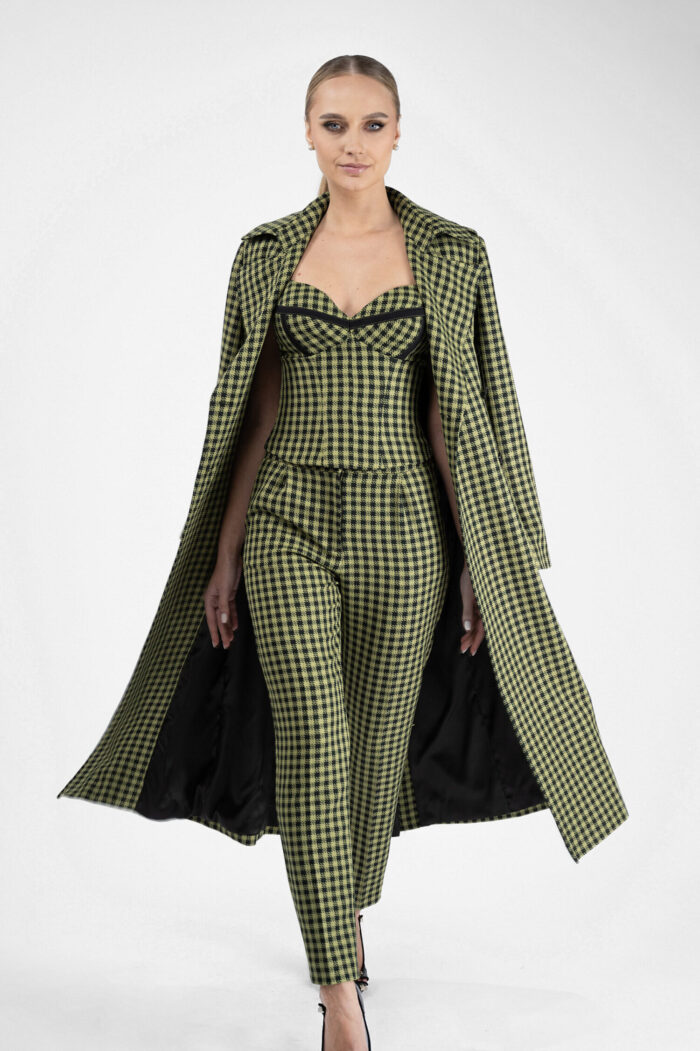 Corset Green Print cu bretele - imagine 4