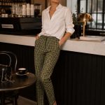 Pantaloni conici Green Print