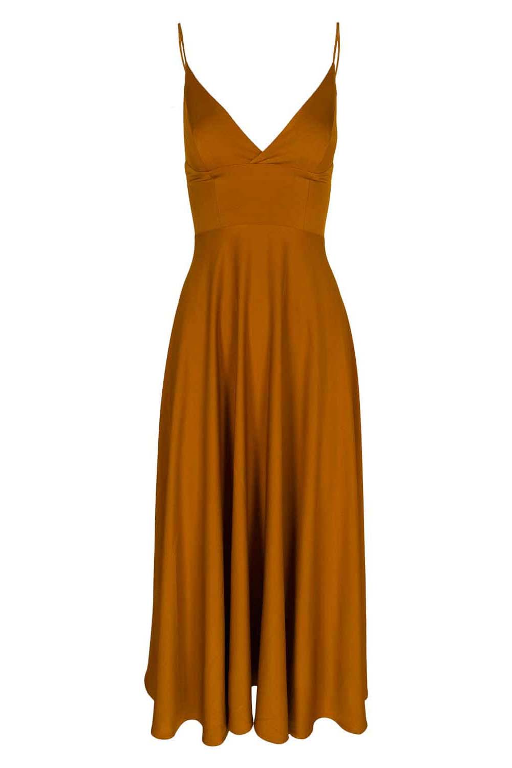 Rochie-midi-Lurisia-Orange-Brown Rochie midi Lurisia Orange Brown - imagine 1