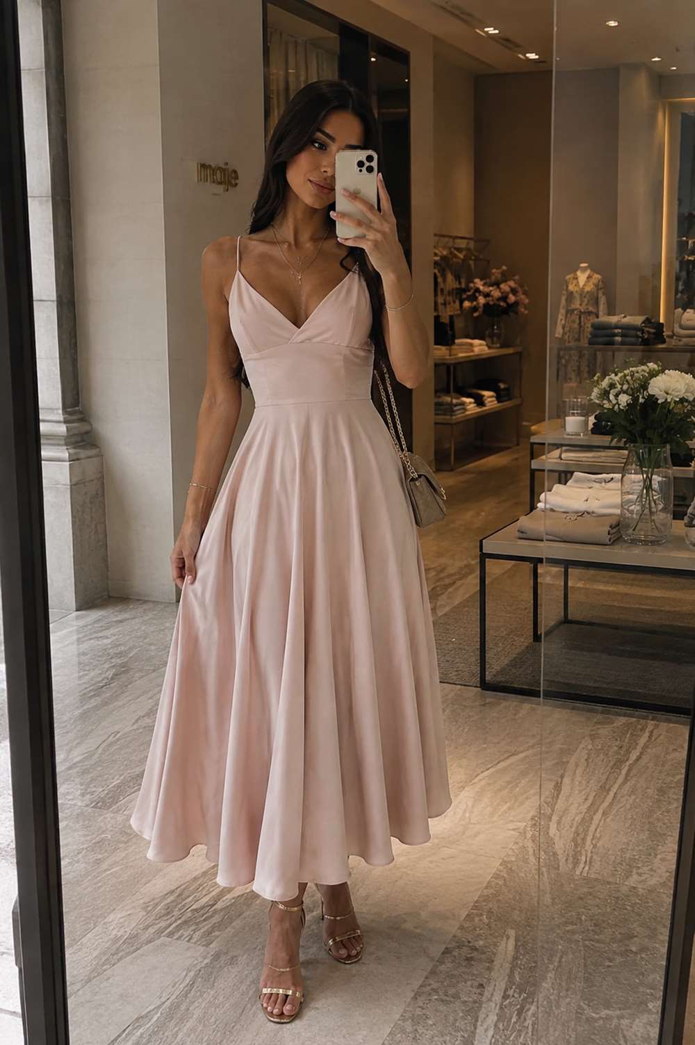 rosse1 (15) Rochie midi Lurisia Beige Pink - imagine 1