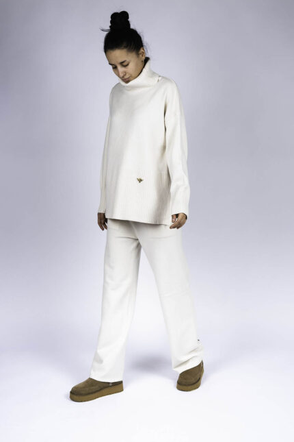 Compleu casual din modal white - imagine 3