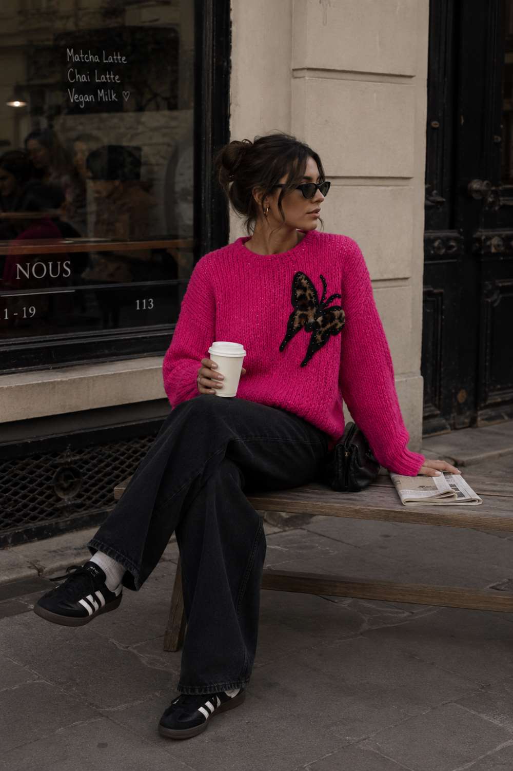 rosse1 (7) Pulover fuchsia moale si calduros cu detaliu fluture - imagine 1