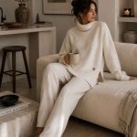 Compleu casual din modal white