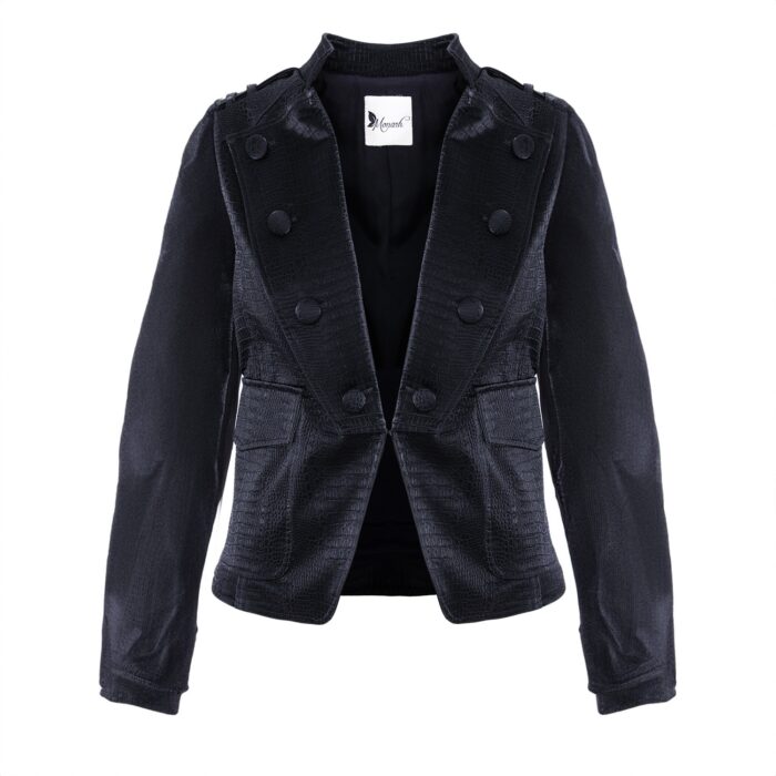 Sacou cambrat din piele eco - imagine 2