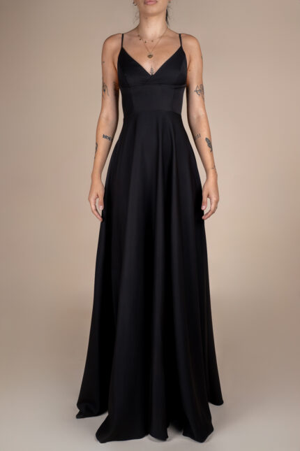Rochie lunga Laurelie Dark Black