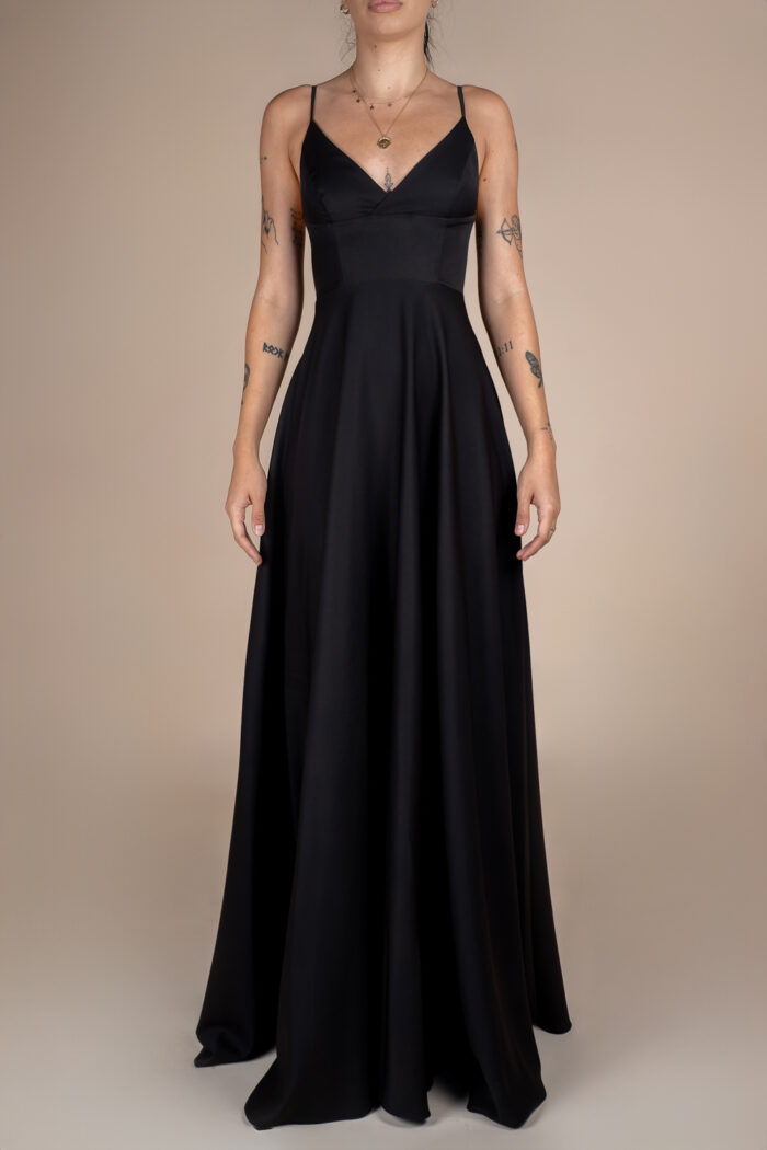 Rochie lunga Laurelie Dark Black - imagine 3