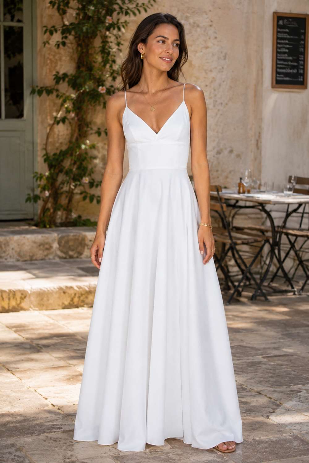 rosse-sa-iti-poarte-noroc (2) Rochie lunga Laurelie White - imagine 1