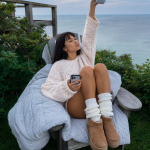 Pulover texturat oversized Ivory