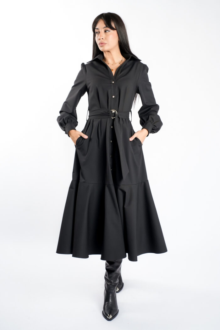Rochie camasa cu cordon si fusta ampla - imagine 4
