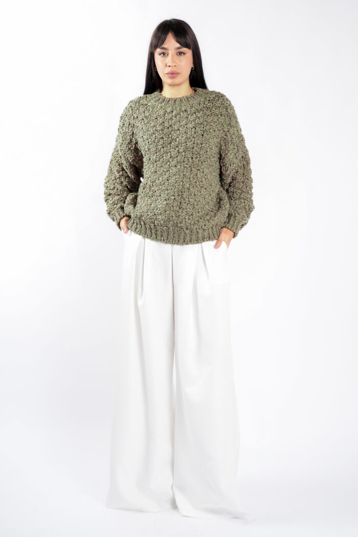 Pulover texturat oversized Green - imagine 3