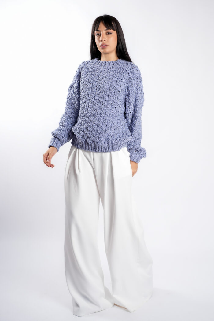 Pulover texturat oversized Lavender - imagine 4