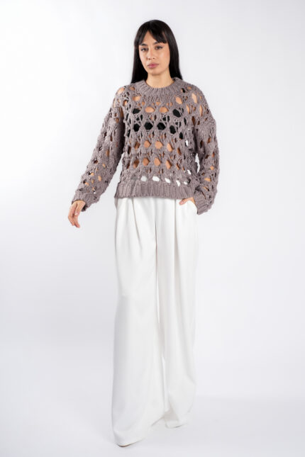 Pulover crosetat Lilac - imagine 2