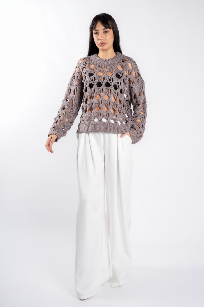 Pulover crosetat Lilac - imagine 2