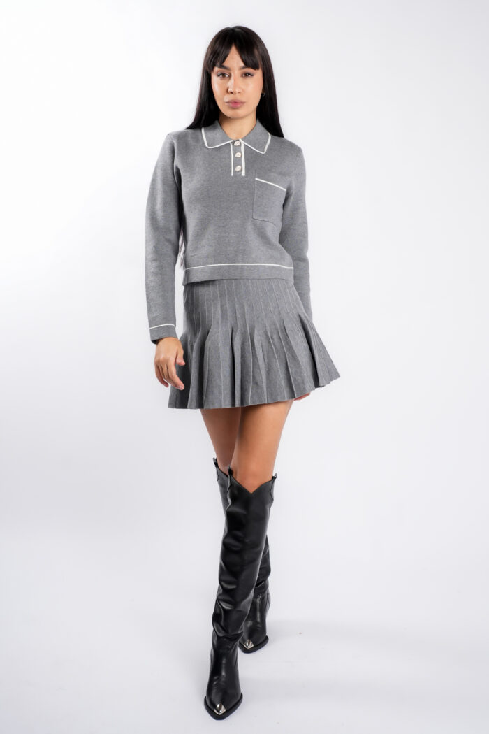 Compleu Grey cu guler contrastant - imagine 4