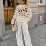 Pulover crosetat Ivory