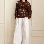Pulover crosetat Brown