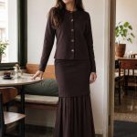 Rochie tricot cu pliseuri si jacheta asortata