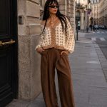 Pulover gros nude cu nasturi tricotati