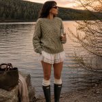 Pulover texturat oversized Green