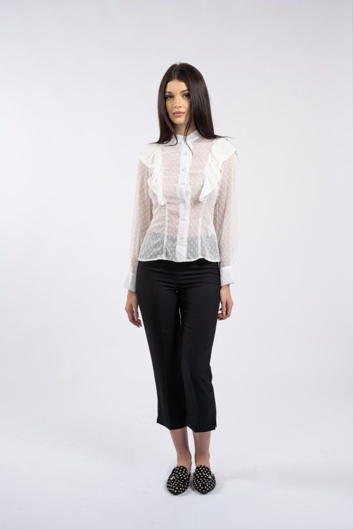 Camasa cu volane si buline white - imagine 4