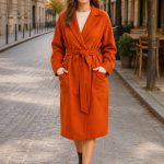 Palton oversize din lana cu cordon