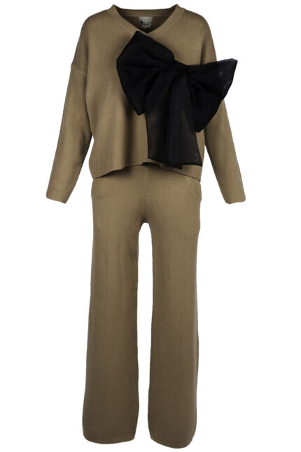 Compleu casual Brown din modal cu/fara funda detasabila - imagine 4