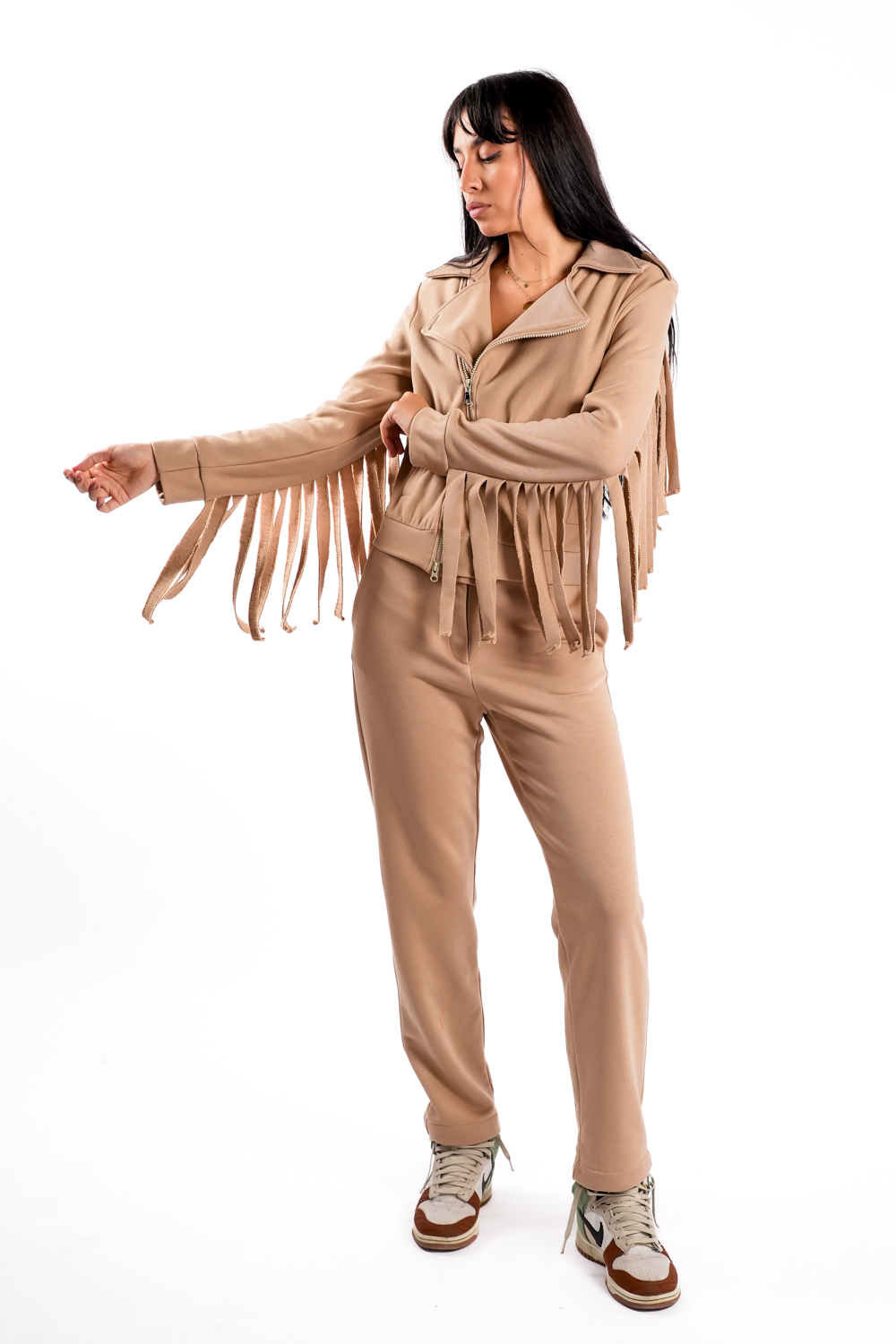Compleu Compleu sport cu franjuri statement - imagine 1
