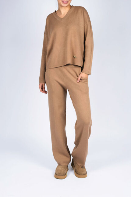Compleu casual Brown din modal cu/fara funda detasabila - imagine 2